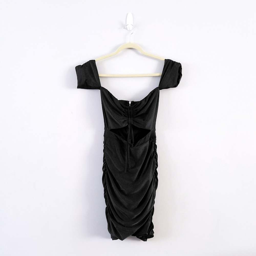 Tiger Mist Black Romi Ruched Cut Out Dress - Picture 4 of 7